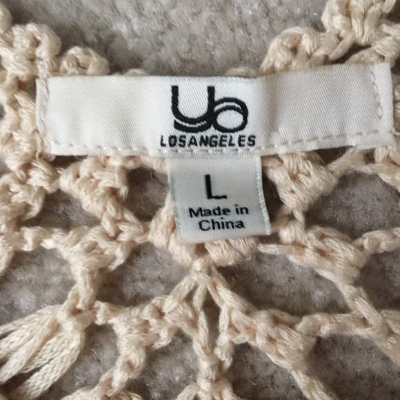 Ya Los Angeles Crochet Boho Festival Poncho Top L - Picture 7 of 9